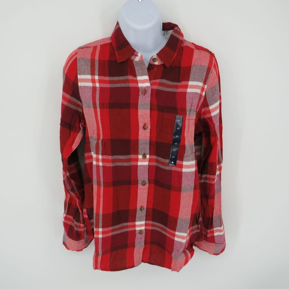 Lucky Brand Womens Classic Red Plaid Button Front Shirt XS NWT $79.65
